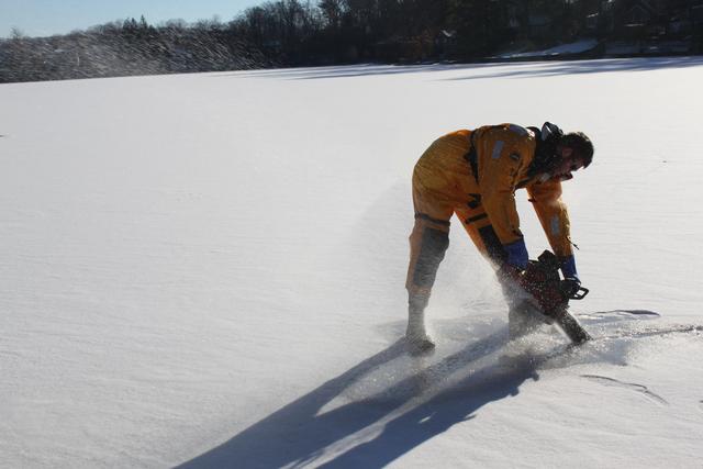 FF J. Cobb cutting the ice